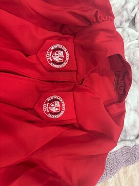 Red Montclair State University Embroidered graduation set